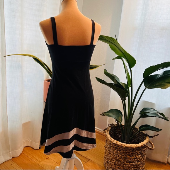 NWT - Synergy Organic Black and Grey Stripe Dress - Small - Picture 2 of 6